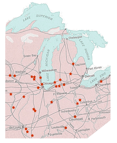 Midwest migration map