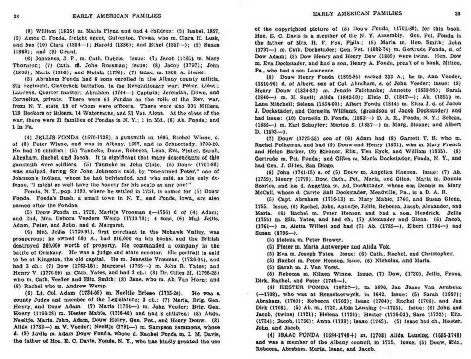 Pages from an early American family-history reference